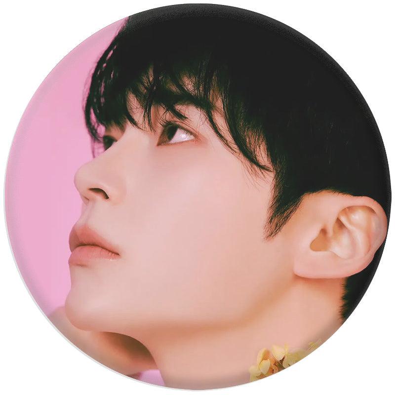 KPOP Tinplate Badge Pendant Mirror Keychain