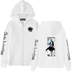 Unisex Anime Printed Loose Zipper Hoodie
