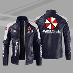 Umbrella Corp Printed Leather Jacket