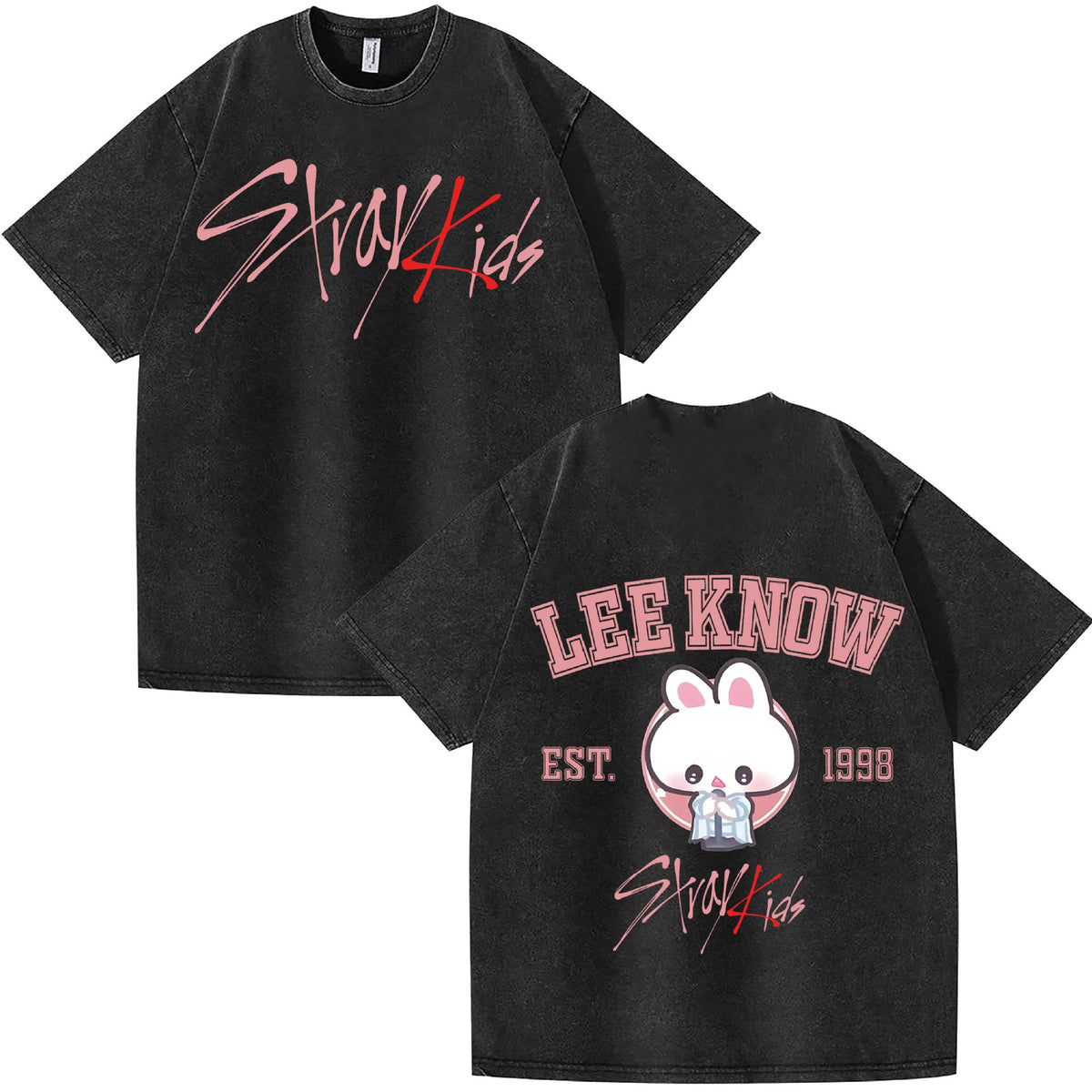 LEEKNOW KPOP Cotton Loose Washed T-shirt