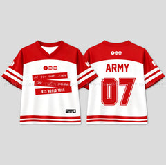 BANGTAN ARMY Short-sleeved V-neck Jersey T-shirt