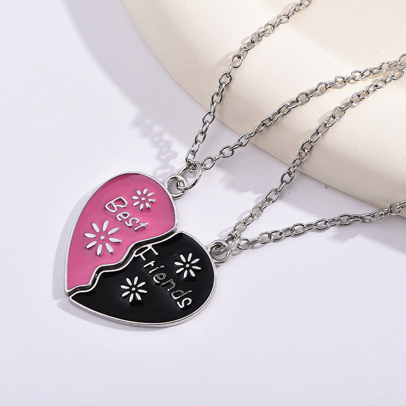 BEST FRIENDS Heart-shaped Pendant Necklace