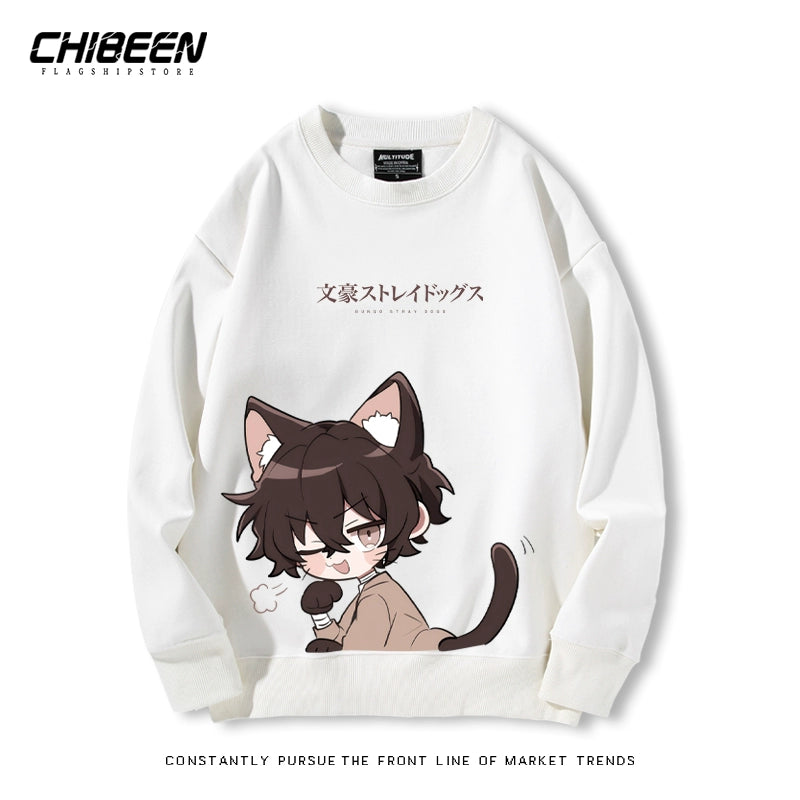 Cute Anime Pattern Crew Neck Sweatshirt