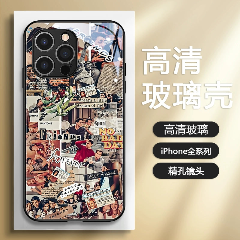 Creative Friends Glass IPhone Case