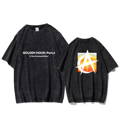 Unisex Album Logo Print Washed T-shirt