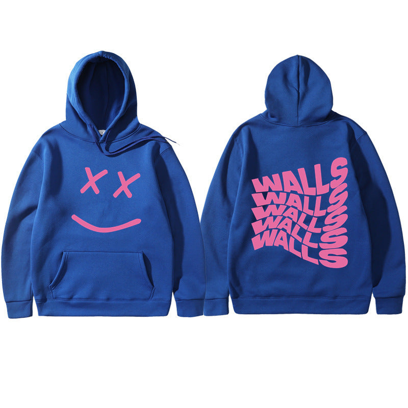 Unisex Casual Walls Print Loose Hoodie