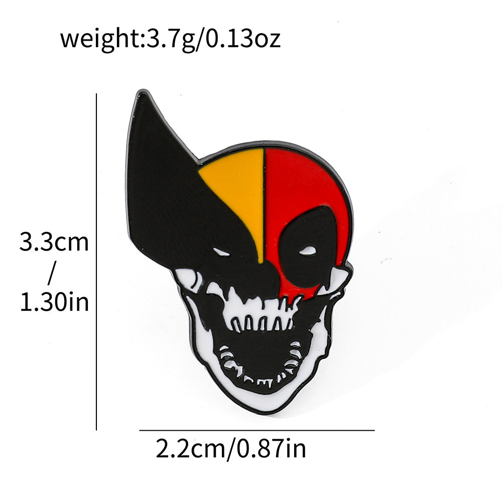 Deadpool and Wolverine Alloy Metal Badge Brooch