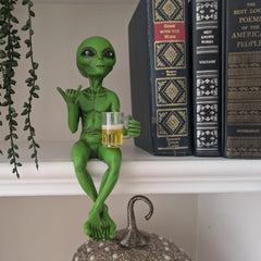 Drinking Beer Alien Ornament