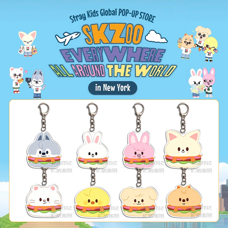 SKZ Burger Acrylic Pendant Keychain