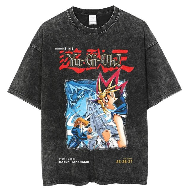 Retro JOJO Anime Washed Short Sleeve T-Shirt