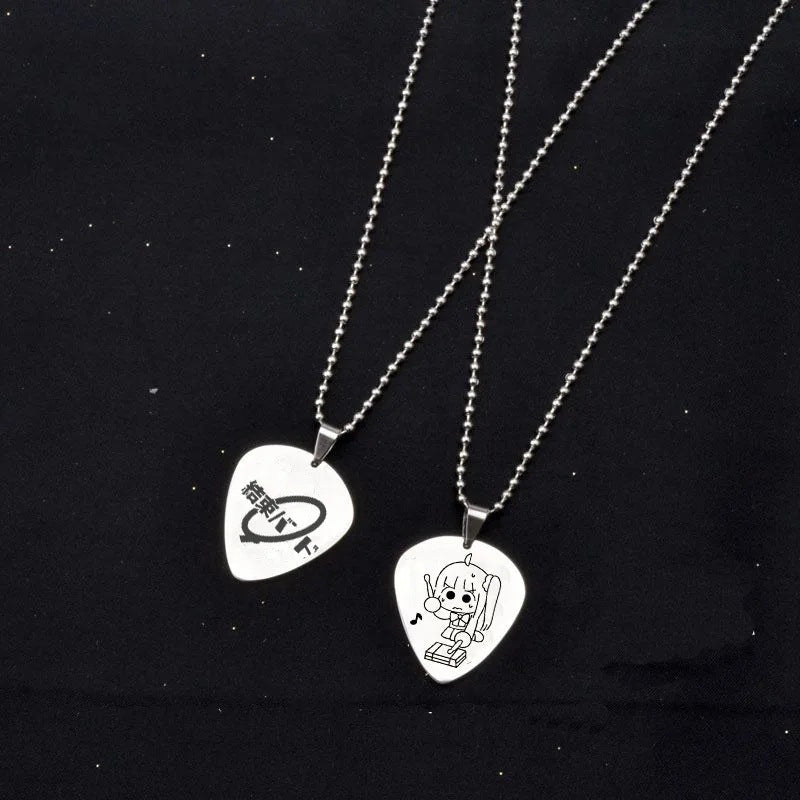 Double Sided Guitar Pick Pendant Necklace