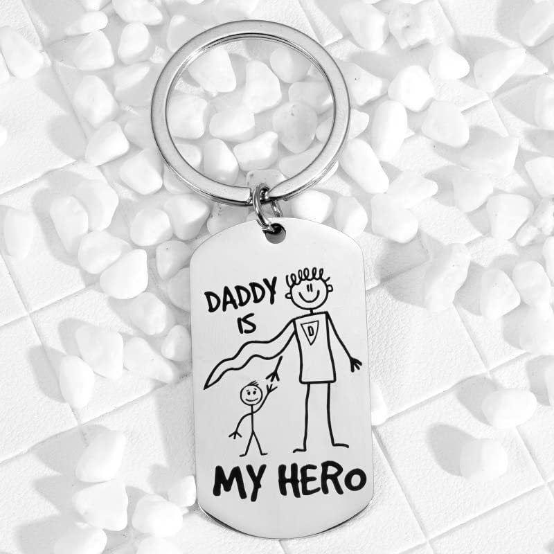 DADDY IS MY HERO Creative Cartoon Keychain