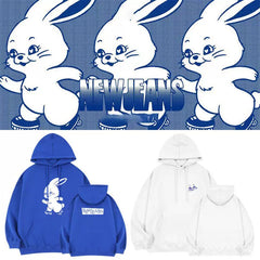 NJZ Rabbit Print Pullover Hoodie Top