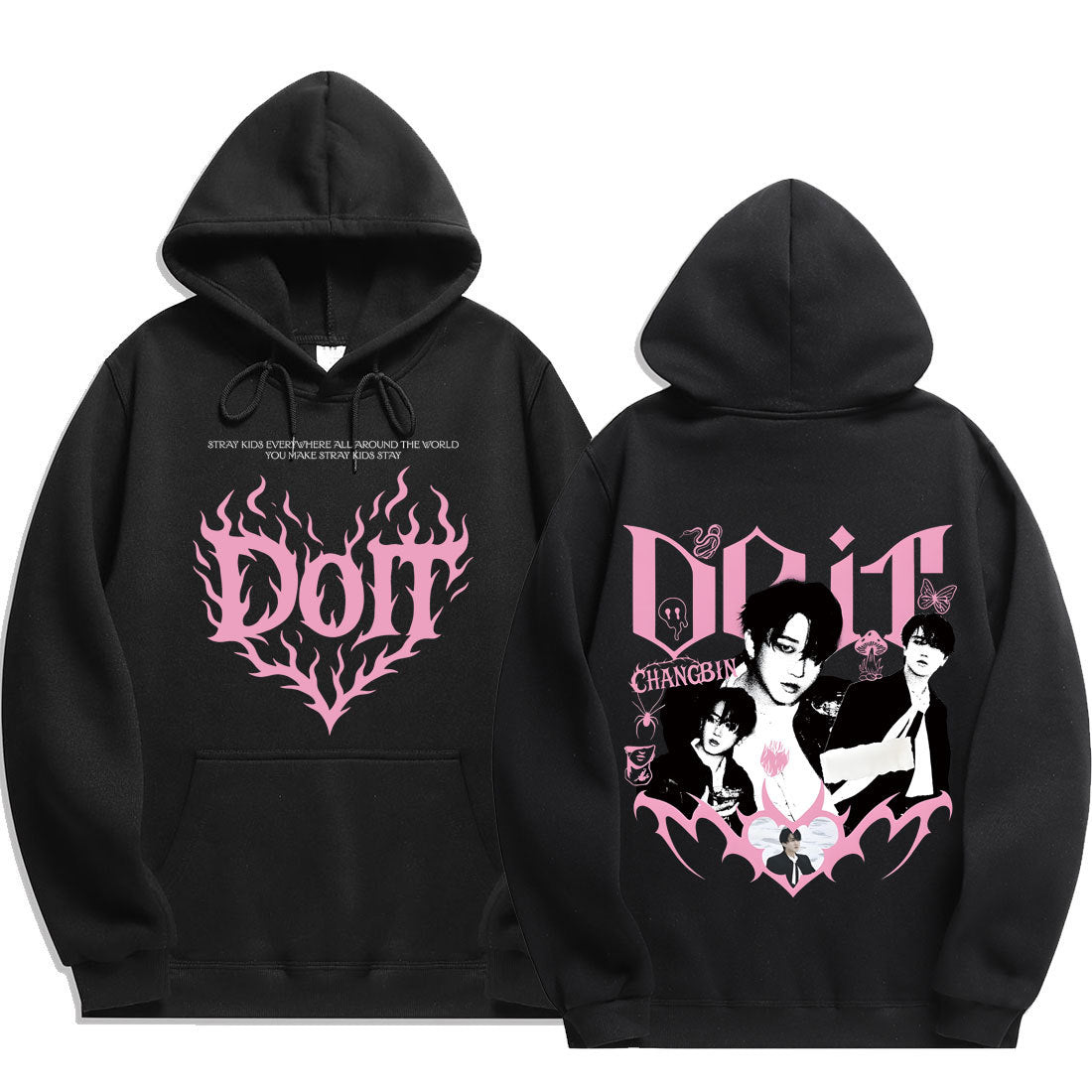 SKZ DO IT Logo Black Hoodie Top