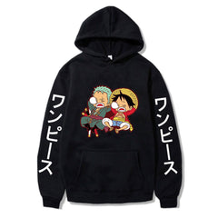 Unisex Luffy Zoro Cartoon Graphic Pullover Hoodie