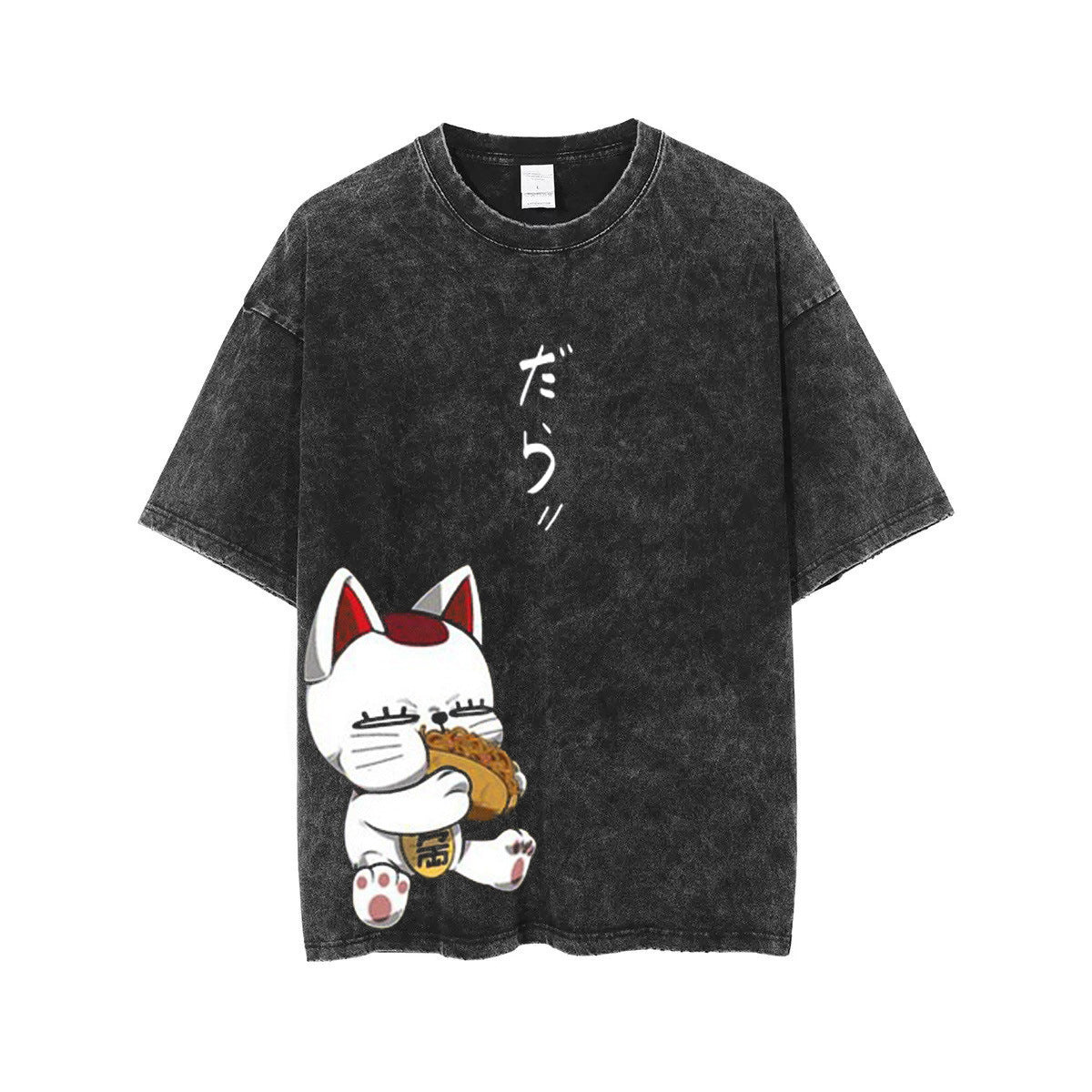 Retro Anime Printed Casual Cotton T-Shirt