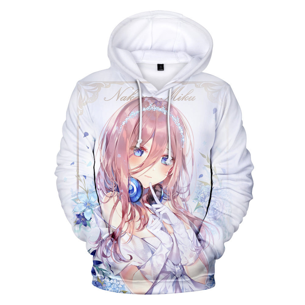 Trendy Anime Digital Print Pullover Hoodie