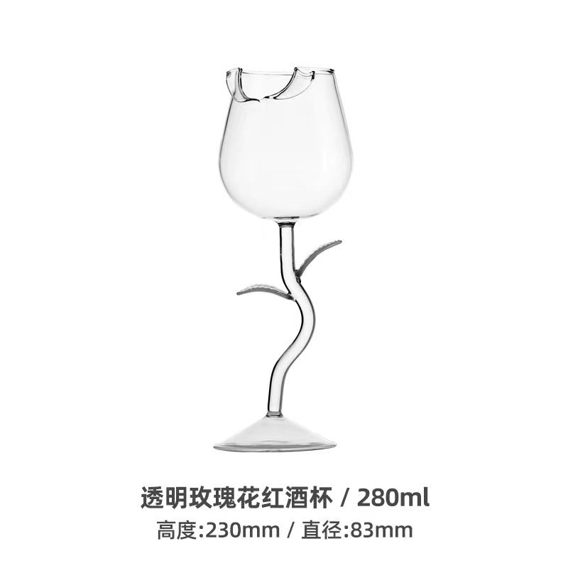 Romantic Rose Shape Wine Glasses