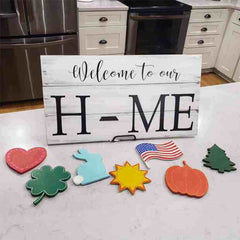 Welcome To Our Home Wooden Welcome Decoration Door Signs