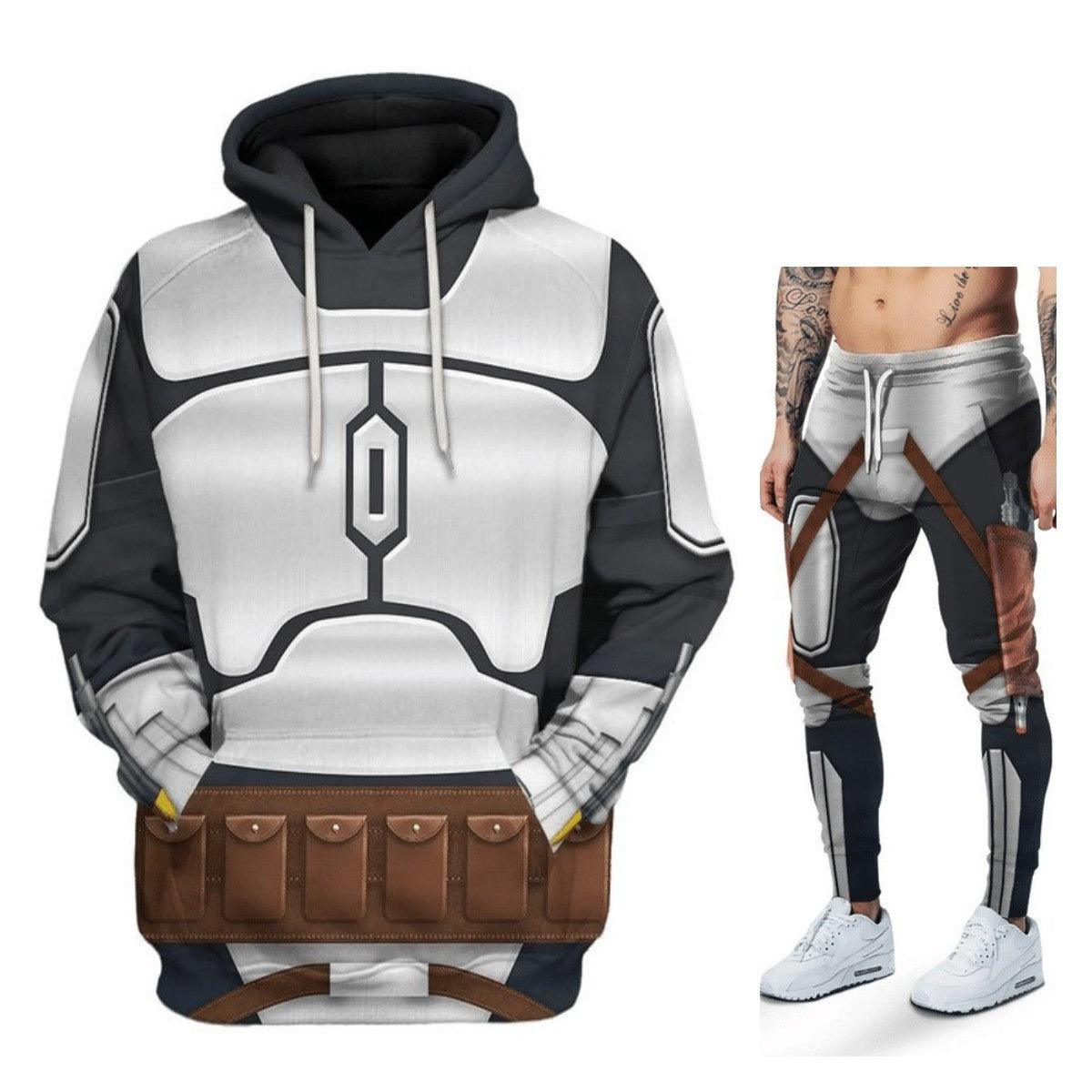 Unisex Trendy Mandalorian COS Hoodie and Pants Co-ords