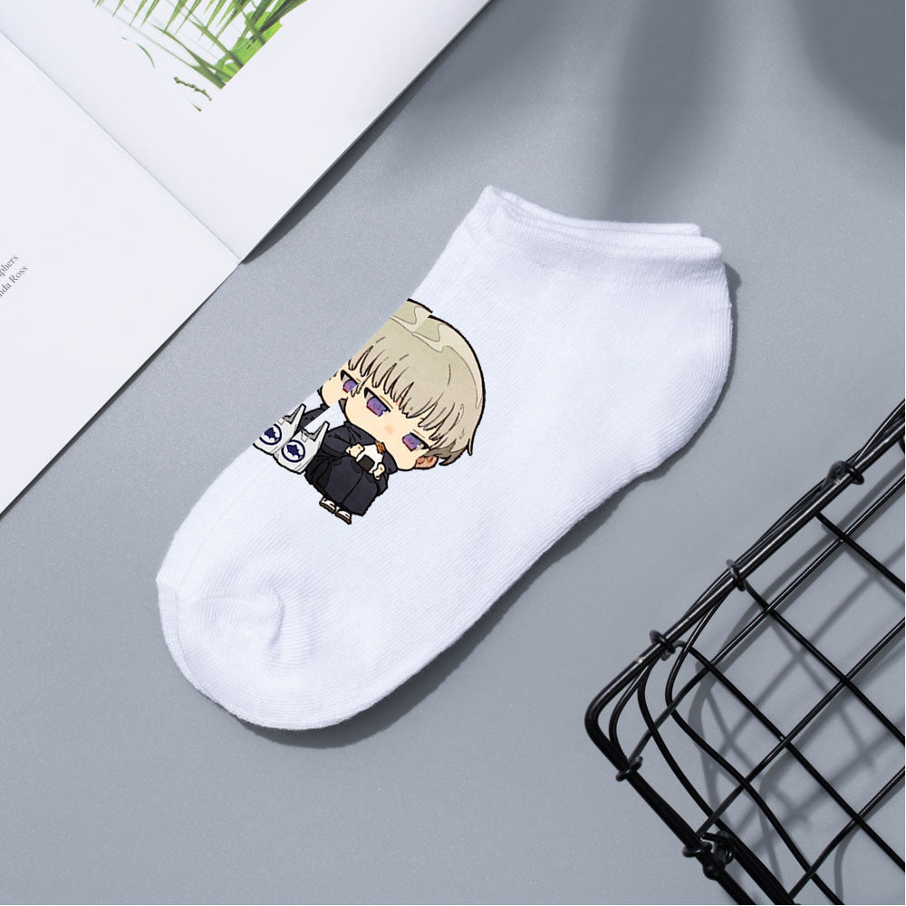 Casual Anime Cotton Breathable Boat Socks