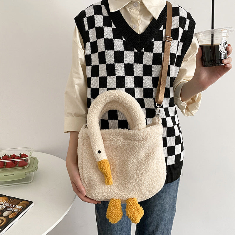 Crossbody Fuzzy Goose Bag