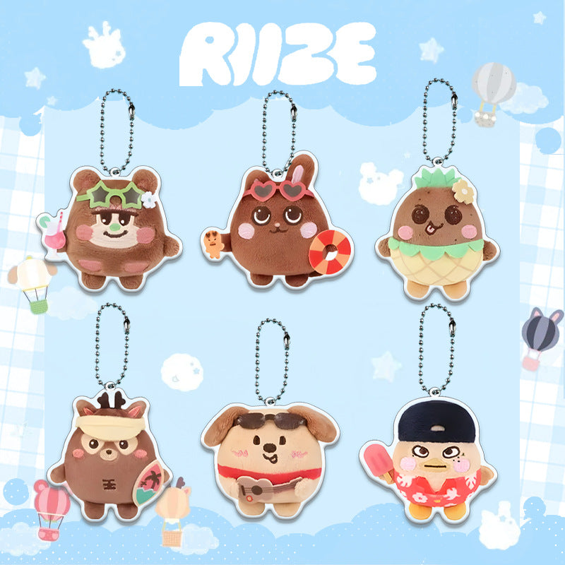 KPOP Cartoon Acrylic Keychain Pendant 6pcs