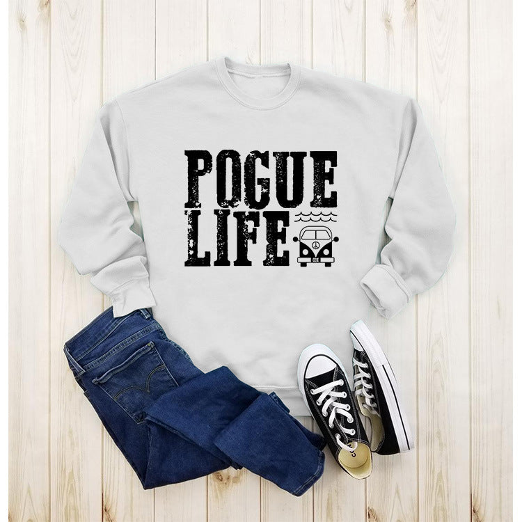 Women's POGUE LIFE Letter Pullover Sweatshirt