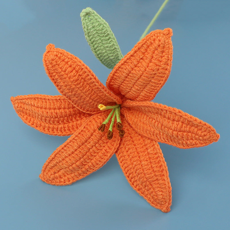Lily Flower Branch Crocheted Bouquet