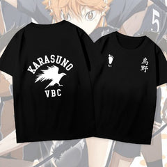 Unisex Karasuno Volleyball Leisure Short Sleeved Cotton T-shirt