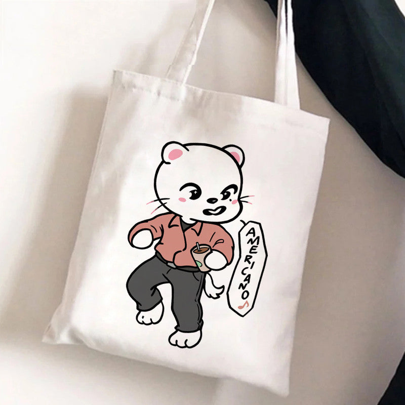 Cute Kpop Pattern Printed One Shoulder Canvas Bag