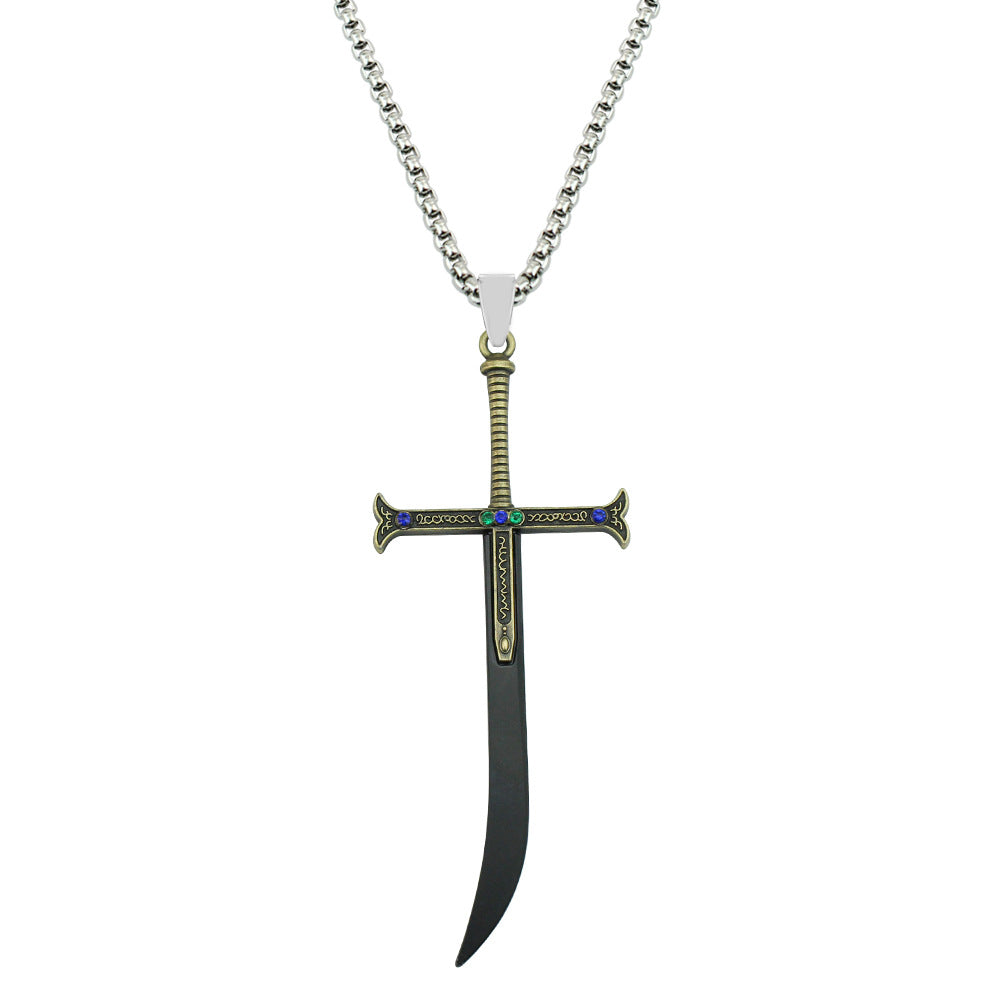 Cool Anime Sword Necklace Keychain Pendant