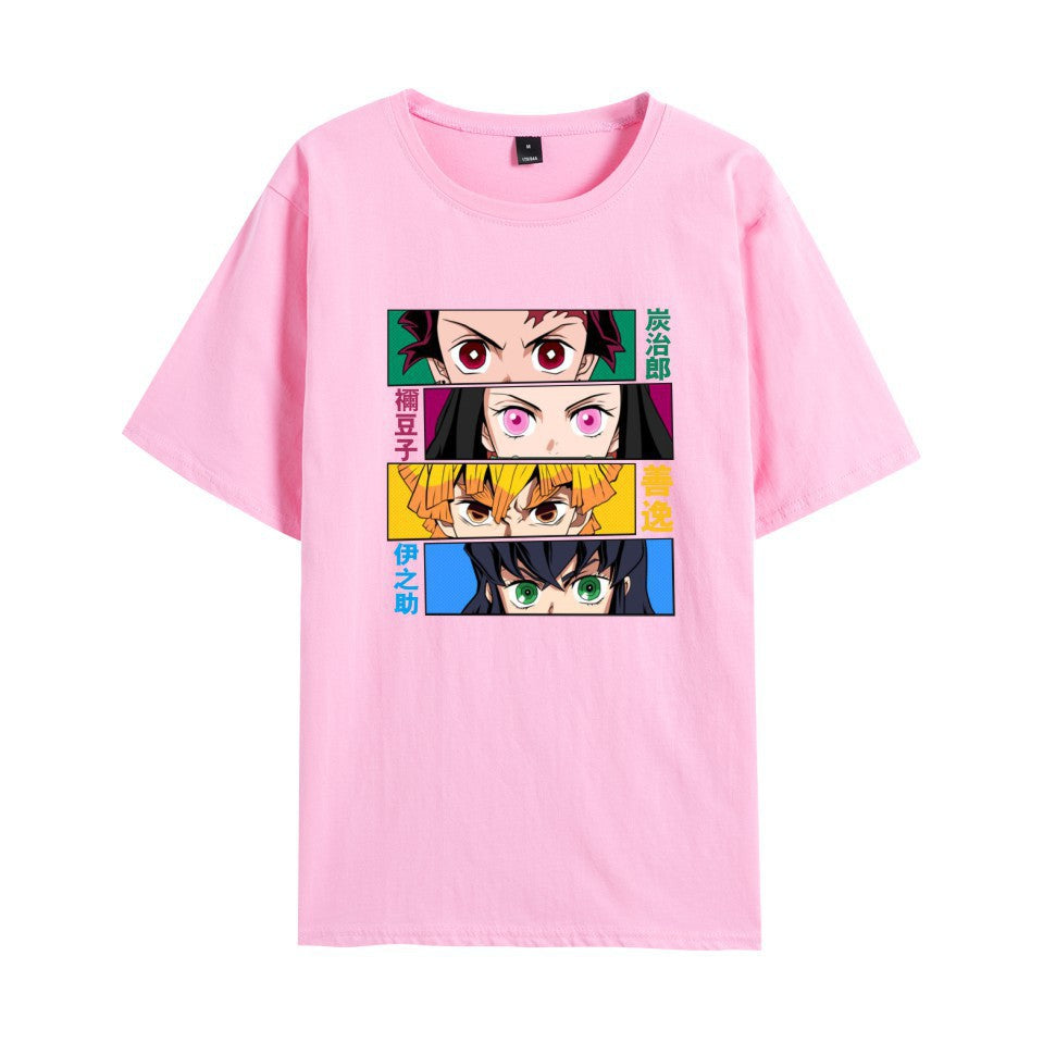 Unisex Casual Anime Round Neck Loose T-shirt