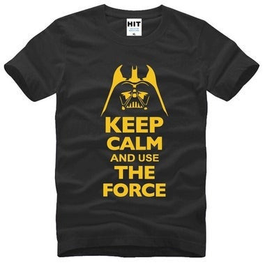 Creative Use The Force Letter Print Crew Neck T-shirt