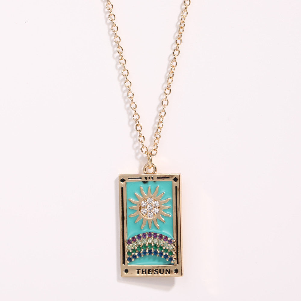 Gold-plated Tarot Square Necklace