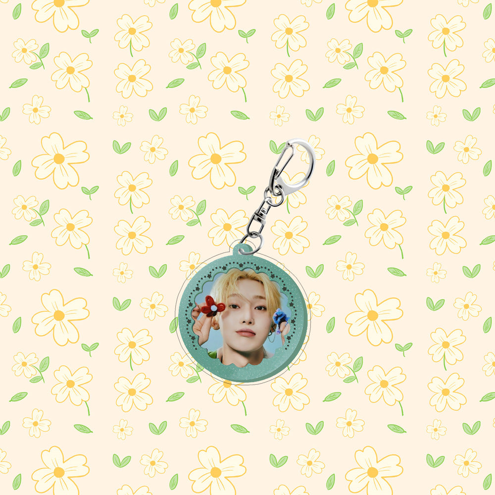 Kpop Round Pendant Keychain