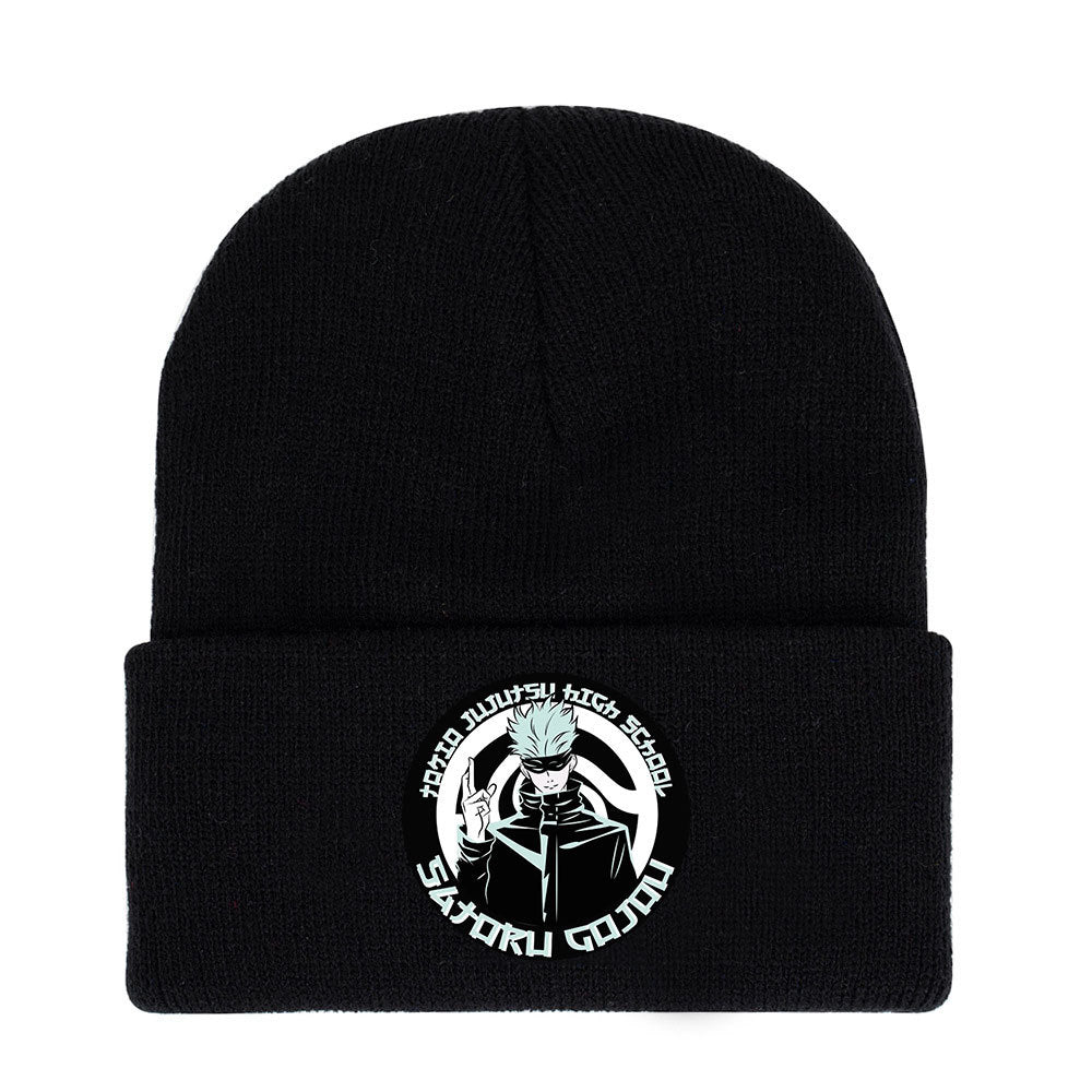 Cute Anime Print Warm Knitted Hat