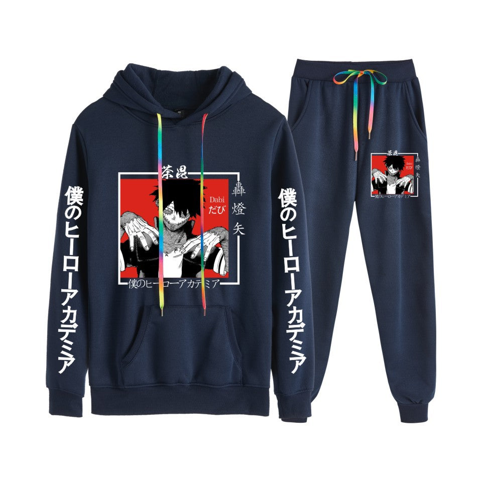 Men's Anime Casual Hoodie Trousers Suit