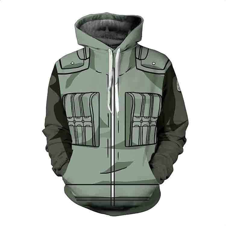 Unisex Kakashi Anime 3D Print Zipper Cosplay Hoodie