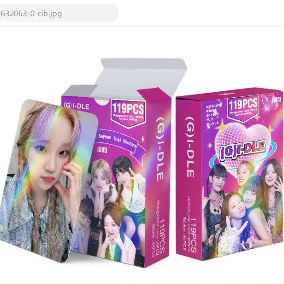 124pcs KPOP Holographic Cards