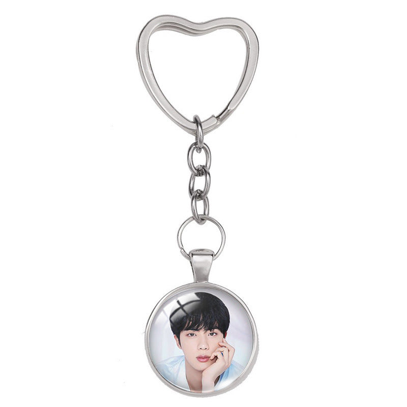 BTS Heart-shaped Keychain Pendant