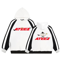 ANITEEZ Logo Black and White Color Block Hoodie