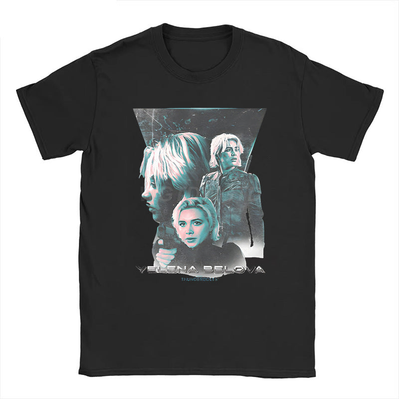 Trendy Movie Print Short-sleeved Loose T-shirt