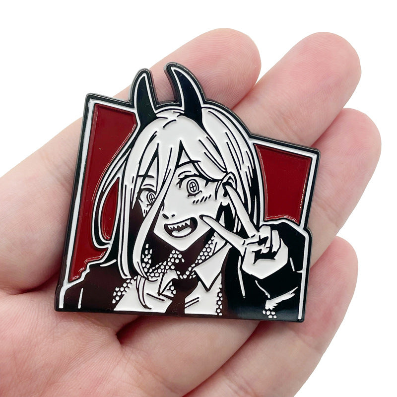 Comic Style Brooch Metal Badge
