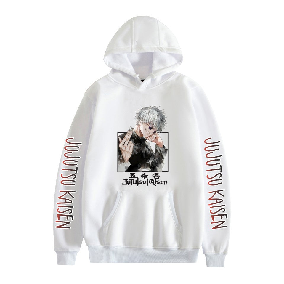 Casual Anime Gojo Printed Pullover Hoodie