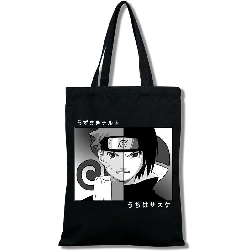 Trendy Uzumaki Print Canvas Shoulder Bag