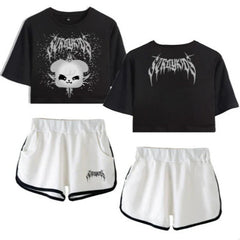 SKZ Women's Short-sleeved Crop Top Shorts