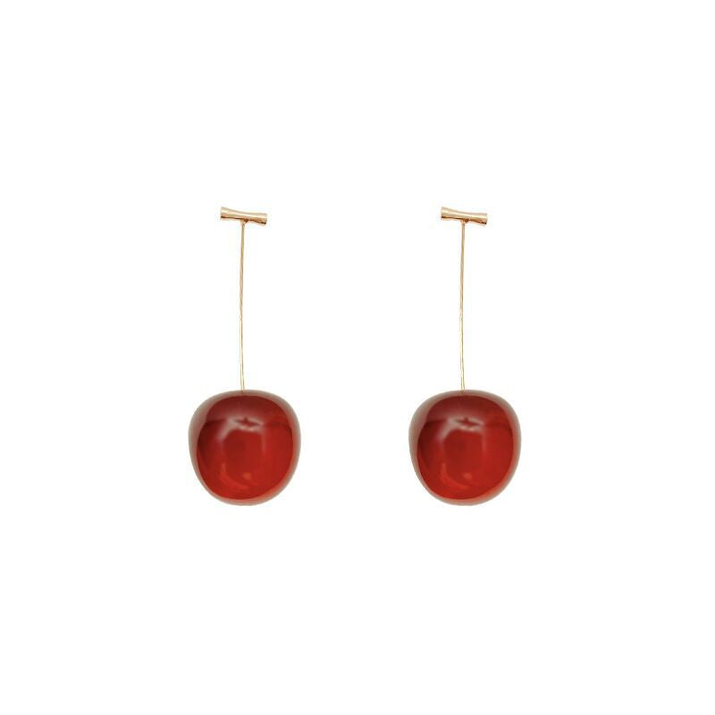 Red Cherry Drop Earrings