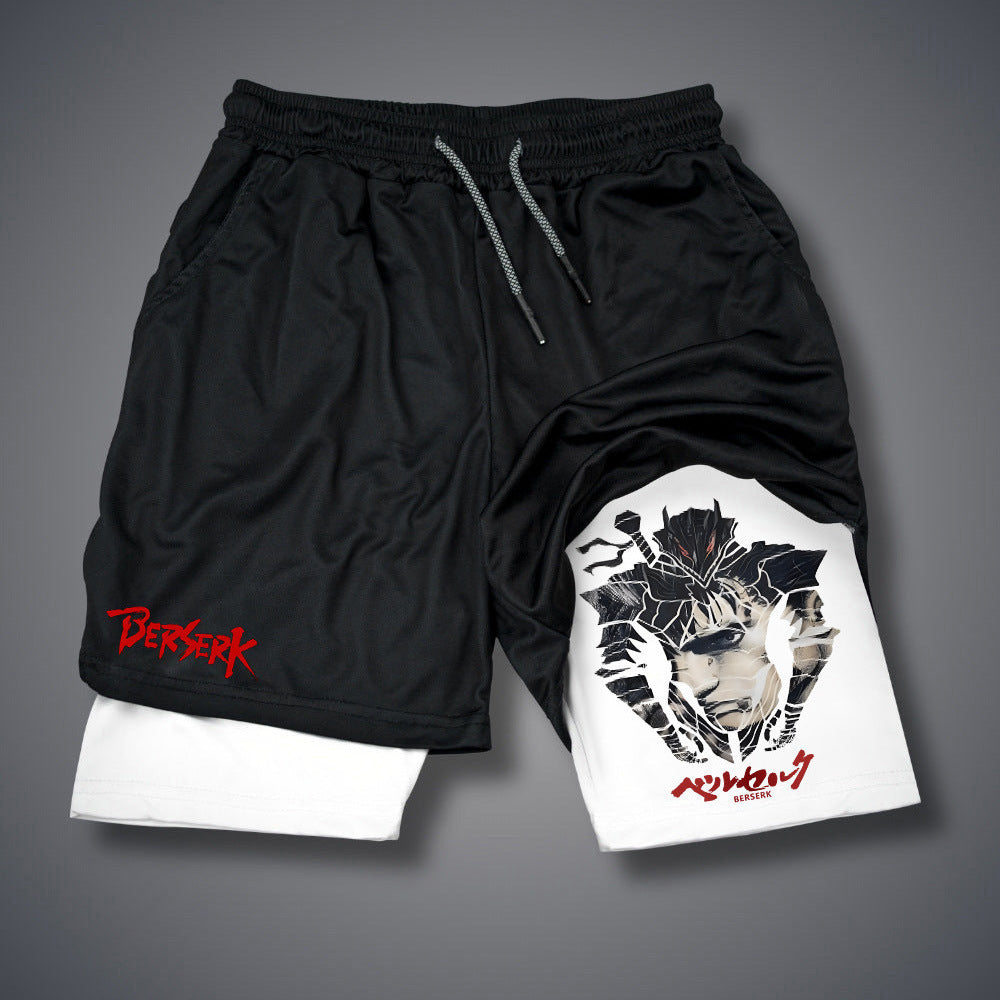 Casual Anime Double-layer Sports Shorts