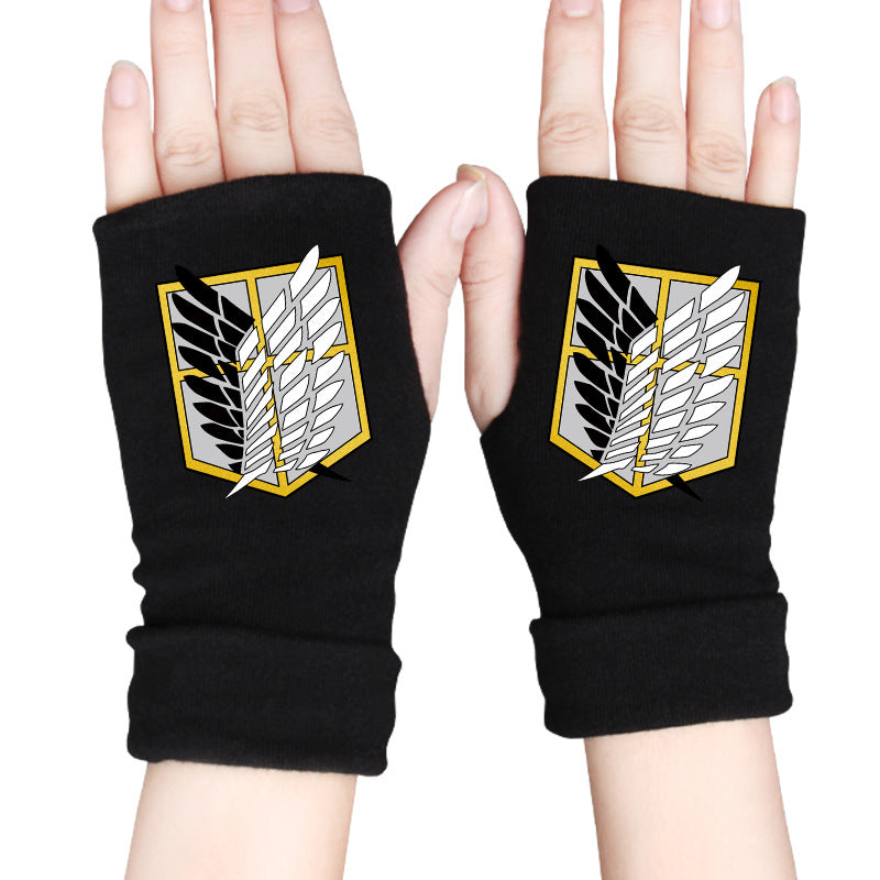 Trendy Anime Half Finger Gloves